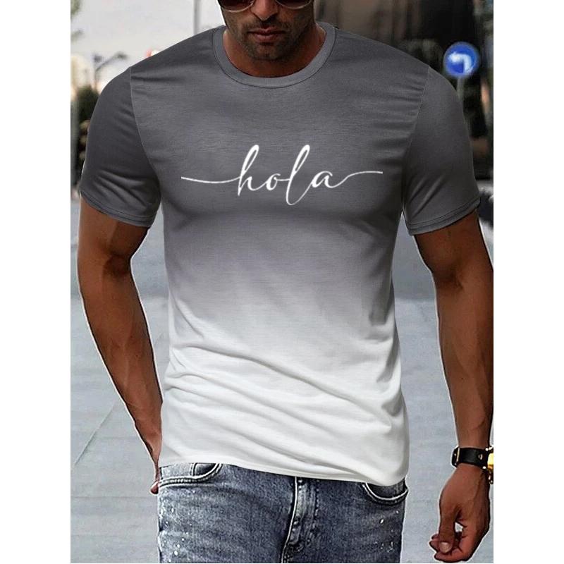 Hip Hop Fashion Letter 3d Printed Men's T-Shirt Creative Harajuku Short Sleeve Top Casual O Neck Sports Quick Drying Clothing