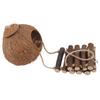 Natural Coconut House Coconut Shell Bird Nest Hanging Pet Parrot Hideaway House with Climbing Rope