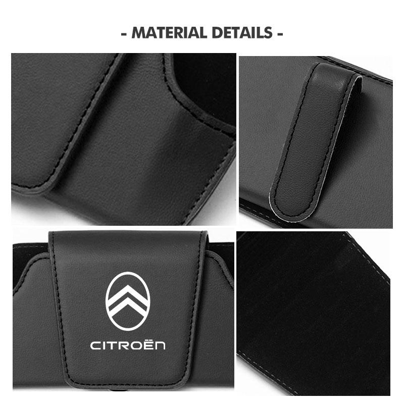POOR1 Car Glasses Case Sun Visor Eyeglass Holder Card Ticket Clip For Citroen Grand Berlingo Jumper Celysee Xsara Picasso Aircross