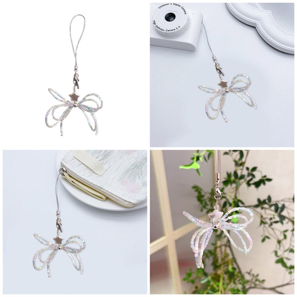 Stylish Bowknot Phone Lanyard Wrist Strap Star Butterfly Bow Phone Charm Antilost Cellphone Strap Hanging Rope Keychain