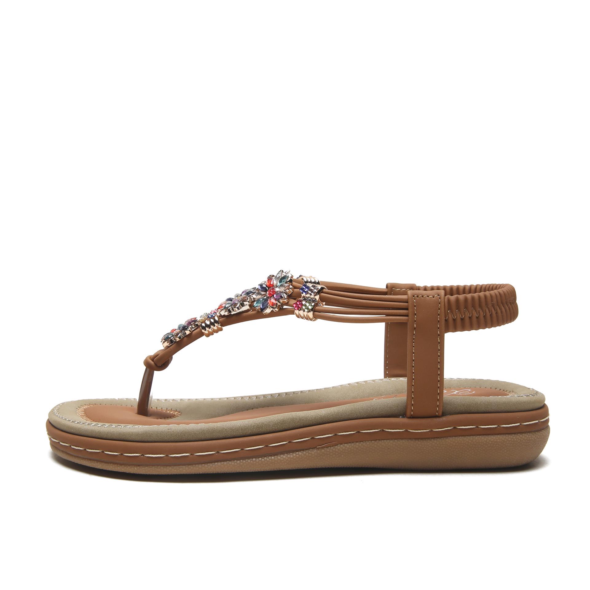 

2022 Spring Plus Size Bohemian Flat Casual Sandals for Women – Comfortable and Stylish 40 коричневый