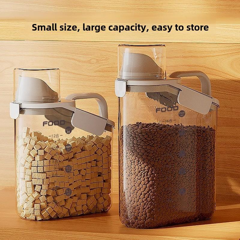 Simple Seal with Scale Grain Storage Bucket Pet Grain Storage Bucket Cat Food Dog Food Moisture-proof Dog Supplies