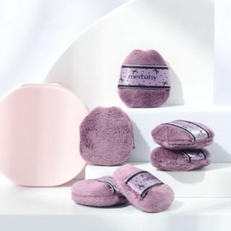 

Jericoure - Set of 2: Chenille Powder Puff with Case Purple