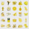 50 Yellow Literary-Inspired Waterproof Stickers for Notebooks, Phones, Computers, and Cups
