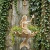 Ballet Dancer Sculpture Planter Fairy Mermaid Hanging Planter, Resin Decorative Flower Pot with Metal Chain, Garden Outdoor Indoor Patio Balcony Decor