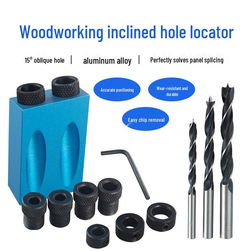 15° Blue Woodworking Oblique Hole Locator Puncher