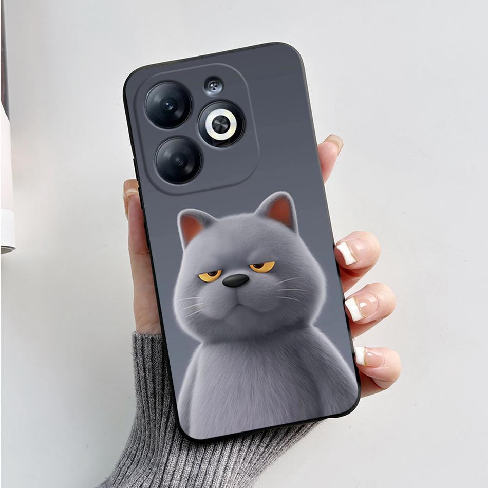 Case For Infinix Smart 8 Back Cover Black Silicon Soft TPU Marble Cover For Infinix Smart 8 X6525 Funda Smart8 Phone Cases Coque