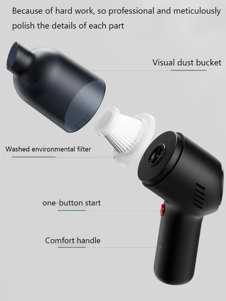 8000Pa Wireless Car Vacuum Cleaner Cordless Handheld Auto Vacuum Home & Car Dual Use Mini Vacuum Cleaner With Built-in Battrery