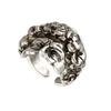 Elegant Cracked Effect Silver Band Sculpture Design Artistic Jewelry Gift For Art Lovers And Fashion Enthusiasts