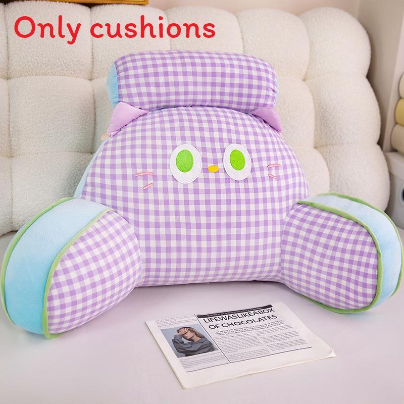 

Dopamine Cushion Bedhead Grid Cat Cute Expression Design Pillow Tatami Backrest 65x40x20cm фиолетовый