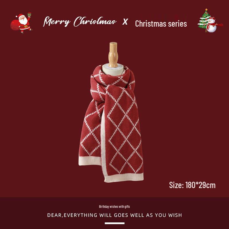 Red Plaid Winter Scarf