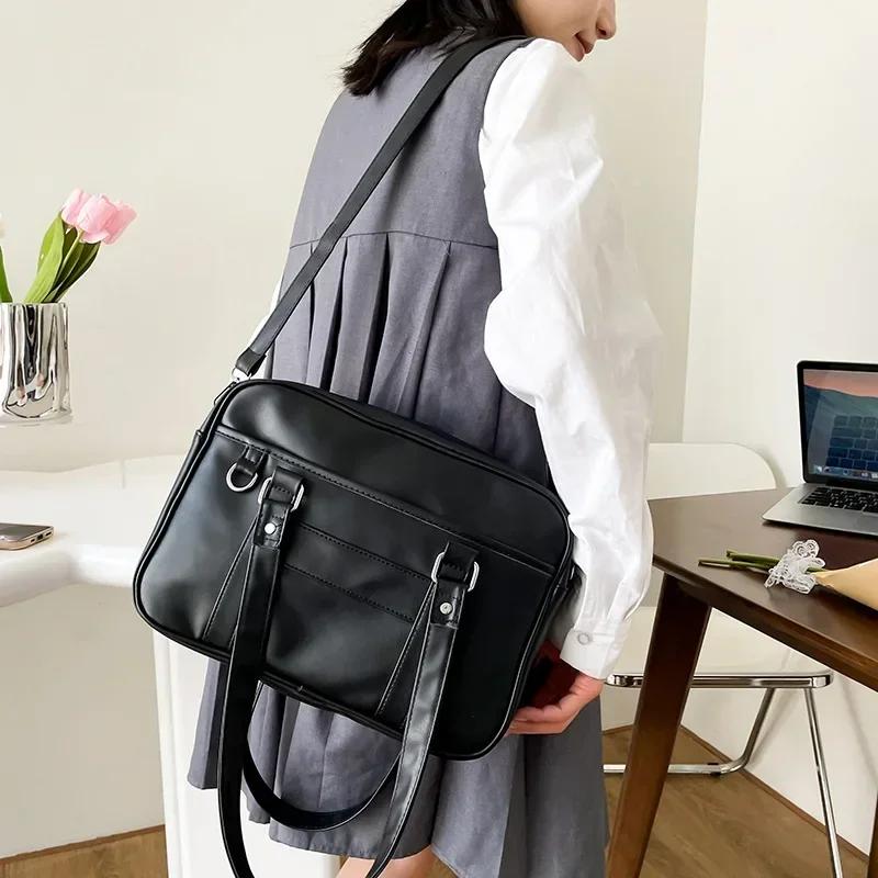Japanese Kawaii Shoulder Bag for Women PU Leather Itabag Transparent Bag JK Tote Bag Handbags Preppy Ita Purses and Handbags