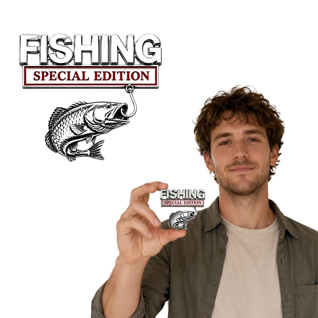 Fishing Themed Car Badge for Vehicle Exterior Decoration