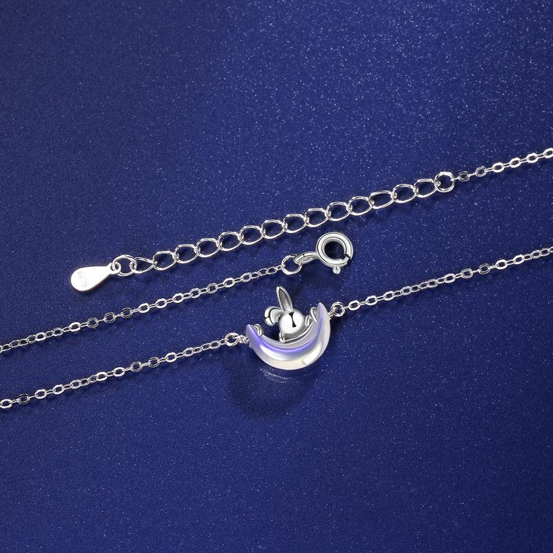 Xingyue Cute Rabbit Necklace Female Original Niche Design Guochao Mori Pendant Moonstone Rabbit Jewelry Accessories