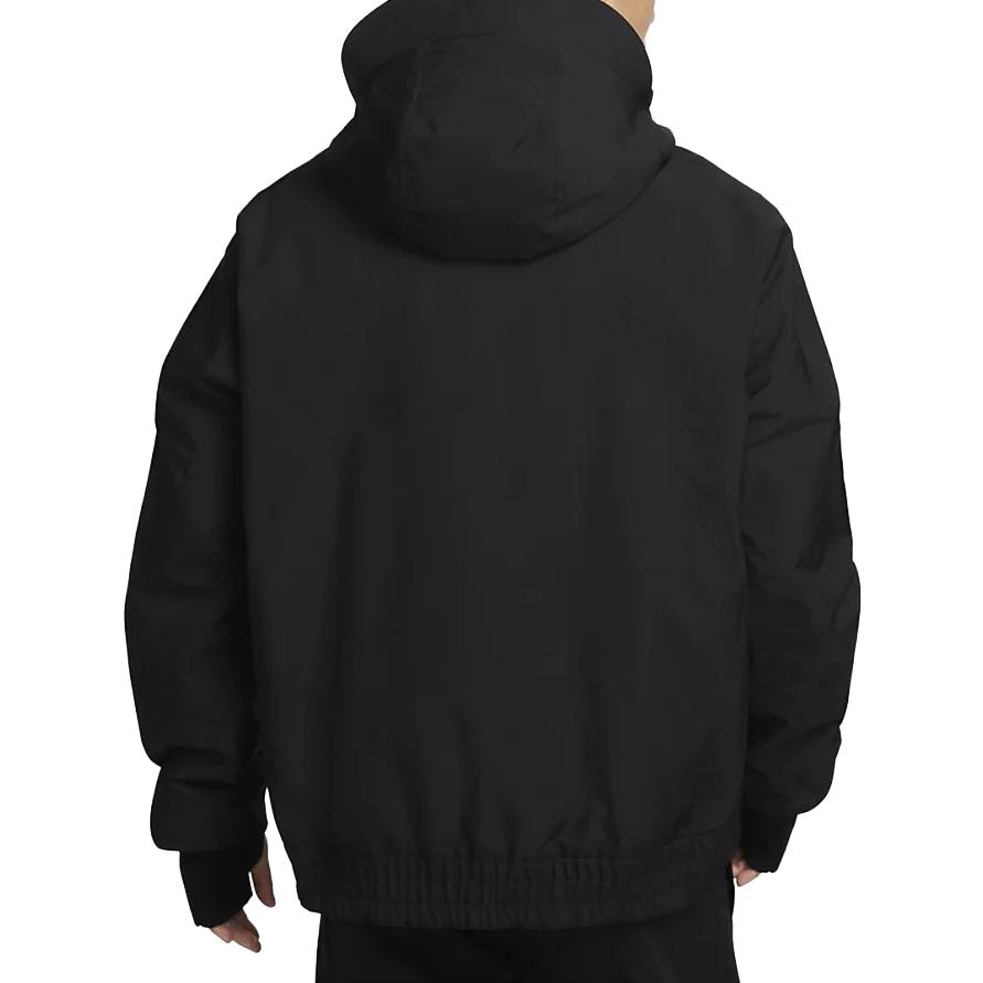 Nike Solid Color Zip-Up Hooded Jacket with Drawstring and Long Sleeves Men Outerwear Black DV7465-010