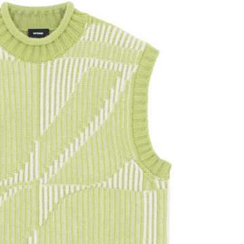 We11Done Fw21 Oversized Logo Jacquard Knit Vest Unisex vest WD-KV3-21-656-U-GR
