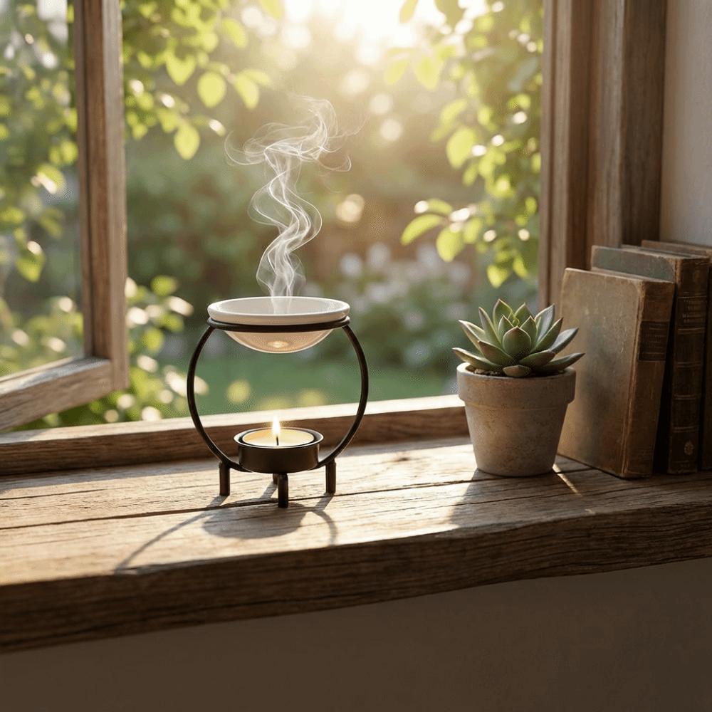 Portable Essential Oil Burner Iron Fragrance Burner Modern Aromatherapy Lamp  Yoga Practice