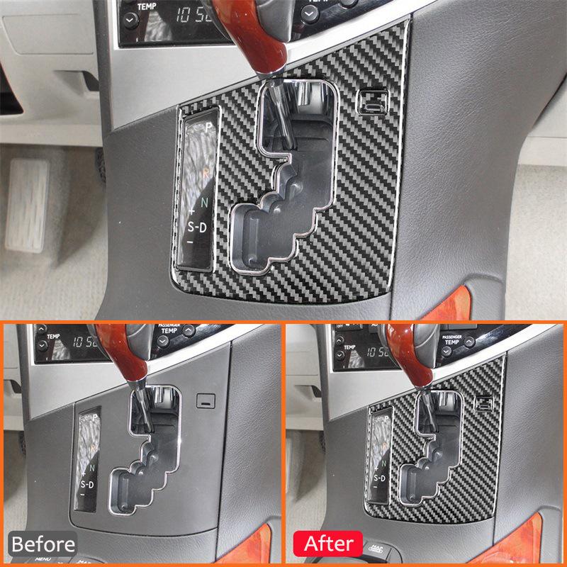 För LEXUS RX350 RX450H 2010-2012 Kolfiber Bil Mittkonsol Växelväljare Panel Ram Interiör Dekorationsdekal Auto Del