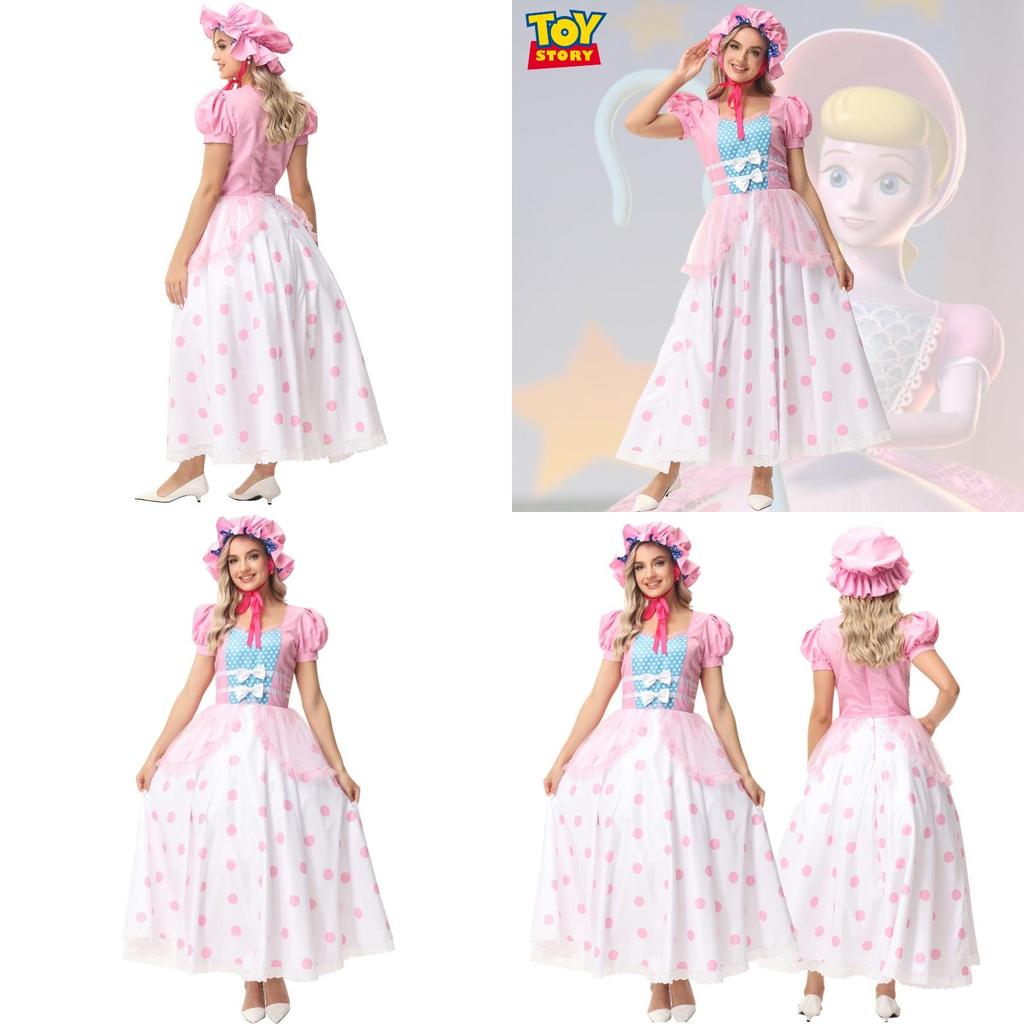 Pink Polka Dot Shepherdess Adult Cosplay Costume For Halloween Ymks Brand