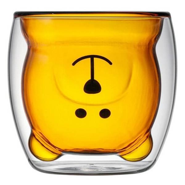 Teddy Bear Double-Walled Glass - Brown