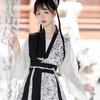 Chinese Tang Dynasty Style Hanfu Round Neck Shirt and Long Skirt Daily Hanfu Women Suit