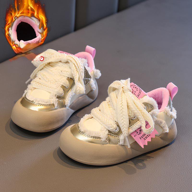 Autumn New Fashion Warm Girl's Sneakers Comfort Stylish Versatile Child Sneaker Thick Soled Child Shoes Trendy Daily Boy Shoe