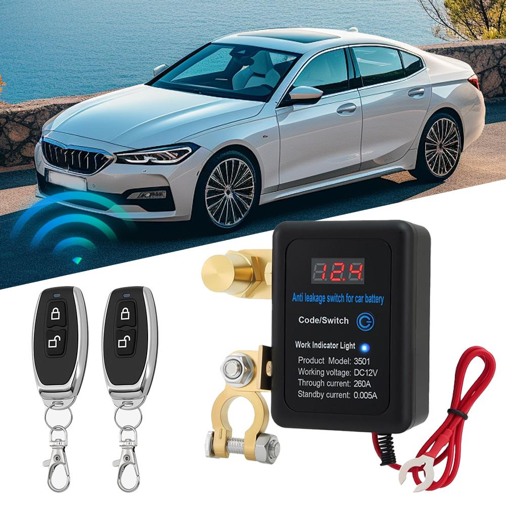 12V Car Battery Anti-Leakage Power-Off Switch 260A Automatic Intelligent Remote Control Disconnect Switchs for Vehicle Safety