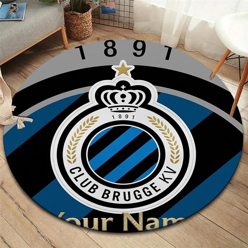 Club Brugge KV Custom Name Round Area Rug,Carpet Rug for Living Room Bedroom Sofa Playroom Decor,Non-slip Floor Mat