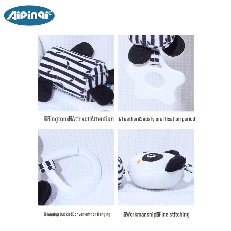 Aipinqi Baby Mobile Toy: Black & White Plush Hanging Ornament for Strollers (0-3 Years)