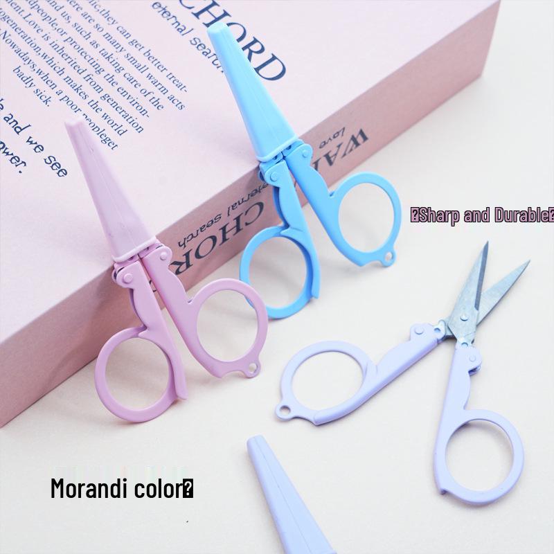 Compact Foldable Stainless Steel Scissors for Travel, Fishing, Students, and Outdoor Use