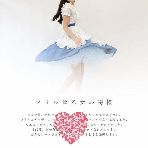 Hush & Vane Ruffle Apron, Cafe Waitress Maid, Dreamy (Black)