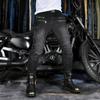 Mens Motorcycle Riding Jeans Tactical Pants With Protective Padding Multi-Pocket Zipper Design Outdoor Motorbike Use