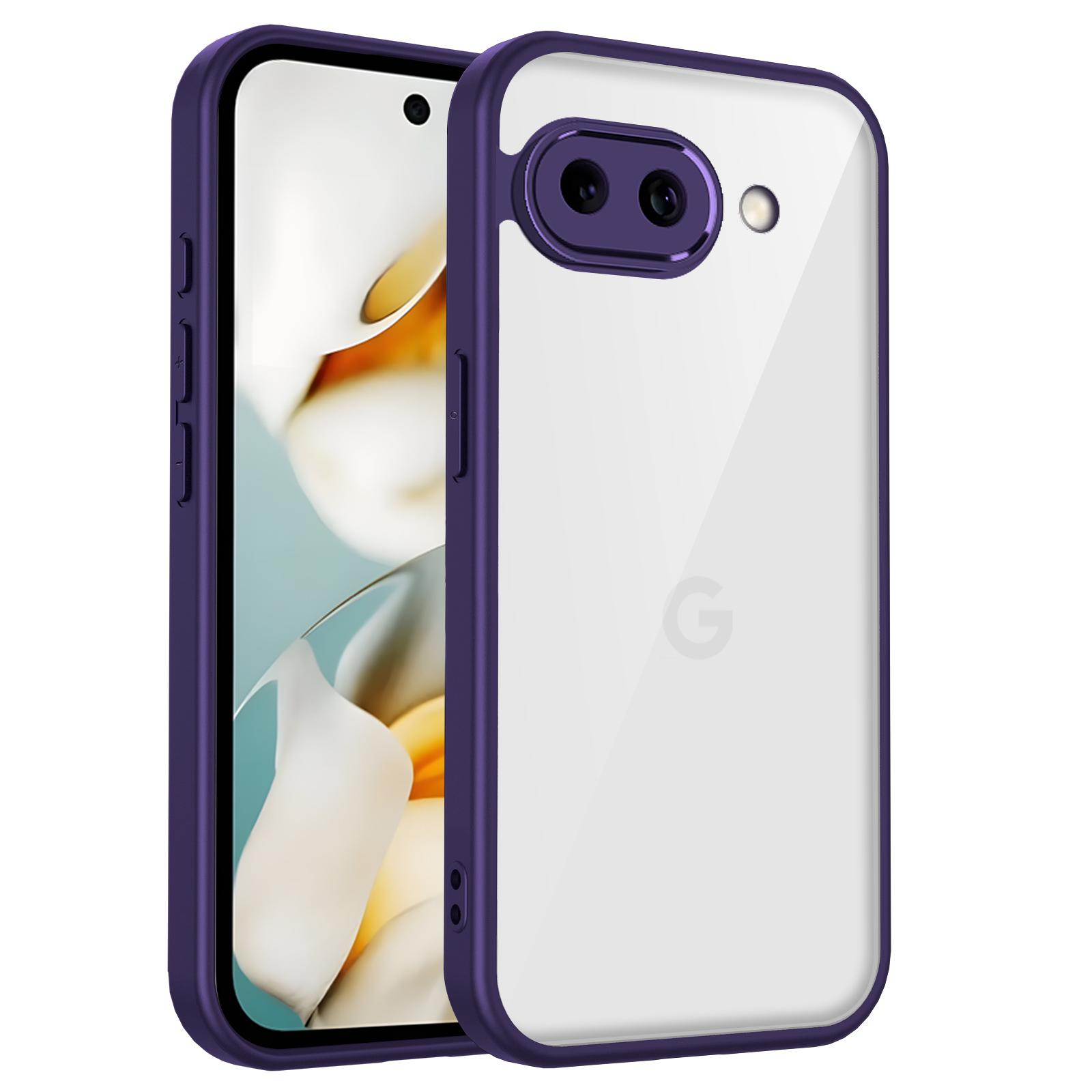 

Чехол для Google Pixel 9A, Противоударный силиконовый бампер с воздушной подушкой, Прозрачная матовая задняя крышка, Жесткий чехол для телефона для Google Pixel 9A G3Y12 Pc + tpu&Google Pixel 9a фиолетовый