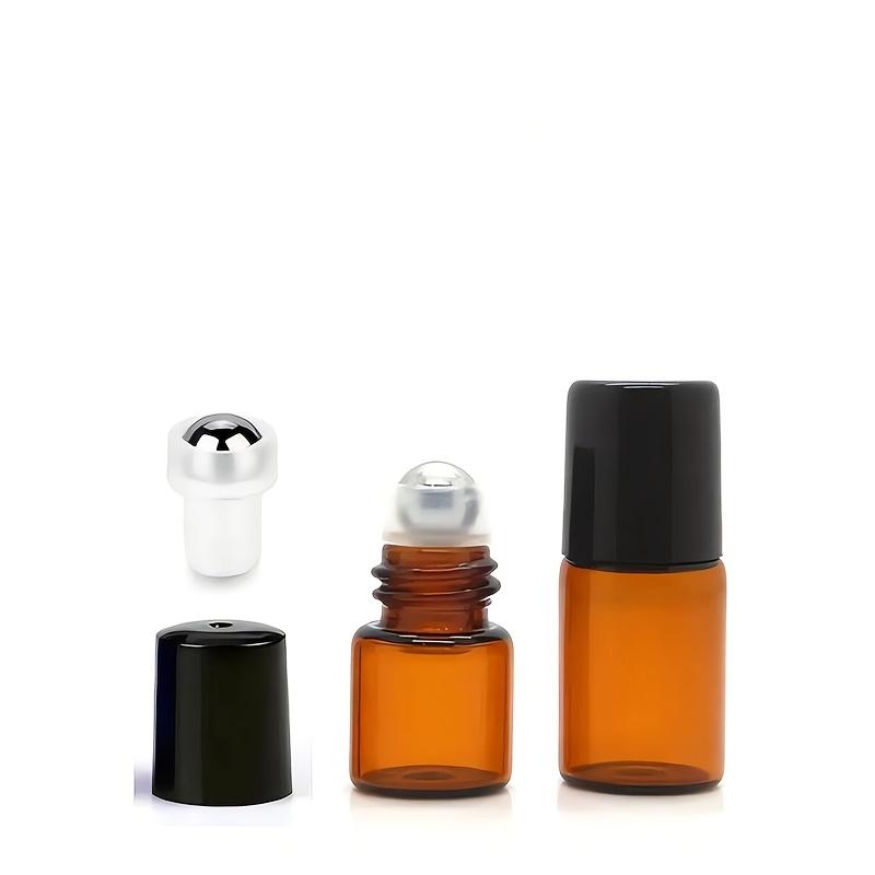 4pcs 0.03/0.07/0.1/0.17oz Amber Roller Bottles,Empty Rollerball Essential Oil Bottles,Perfume Dispensers,Transparent Waterproof Rollerball Bottles