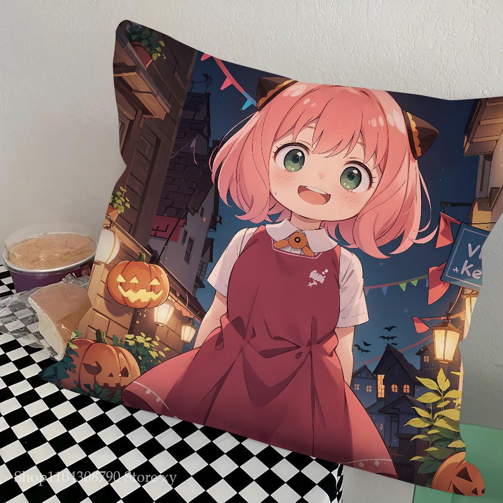 Spy X F-Family A-Anya Pillow Case Square Pillow Bedroom Sofa Leisure Comfort Cushion Car Living Room Home Decoration