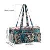 Portable Leaf Flower Print Woolen Yarn Storage Tote Bag Crochet Organizer Holder
