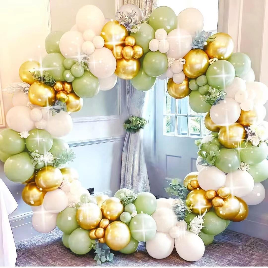 

Vintage Green Balloon Chain Set, Avocado Green Balloon Arch Wreath Scene Cloth pictured set