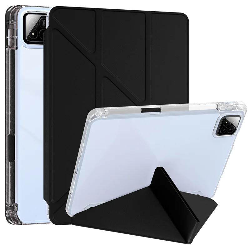 Coque Pour Pad 7 Pro Case 11.2  Dos Transparent Acrylique Support Cover Intelligente Pour Mi Pad 5 6 Pro 11 Case Avec Porte-Crayon For Xiaomi Pad 6 noir
