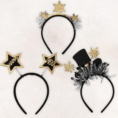 Sequin 2026 New Year Headband Star/Crown Creative Christmas New Year Headpiece Party Decoration Colorful Glitter Hair Hoop