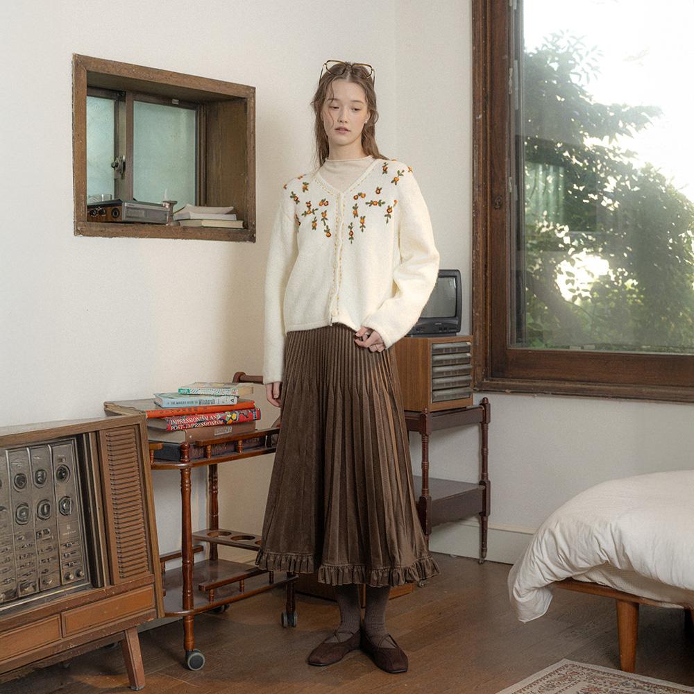 Peulaudeumali Pm_Flower Crew Neck Knit Top_Ivory