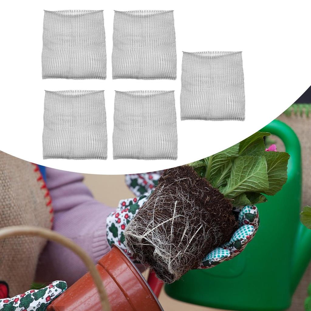 5 Pack Baskets with Net Bags And Wire Framework