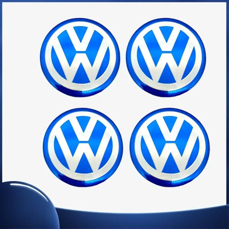 4pcs 56mm Car Wheel Center Sticker for Volkswagen VW GTI ABT Golf 5 6 Polo Passat Tiguan CC Bettle Touran Scirocco Sharan SR32 zf1