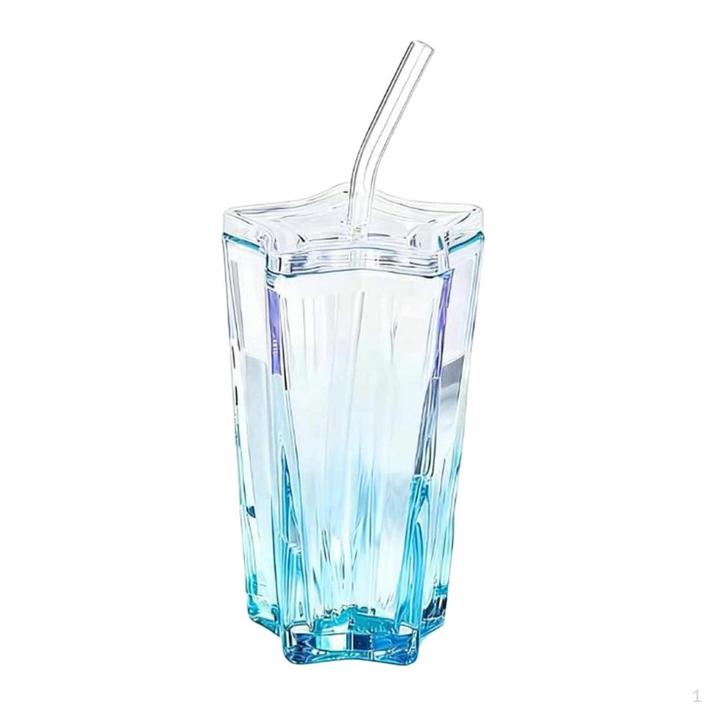 Convenient Glass Cup with Lid, Included, Versatile for Drinking, Easy To Clean, Stylish Design,