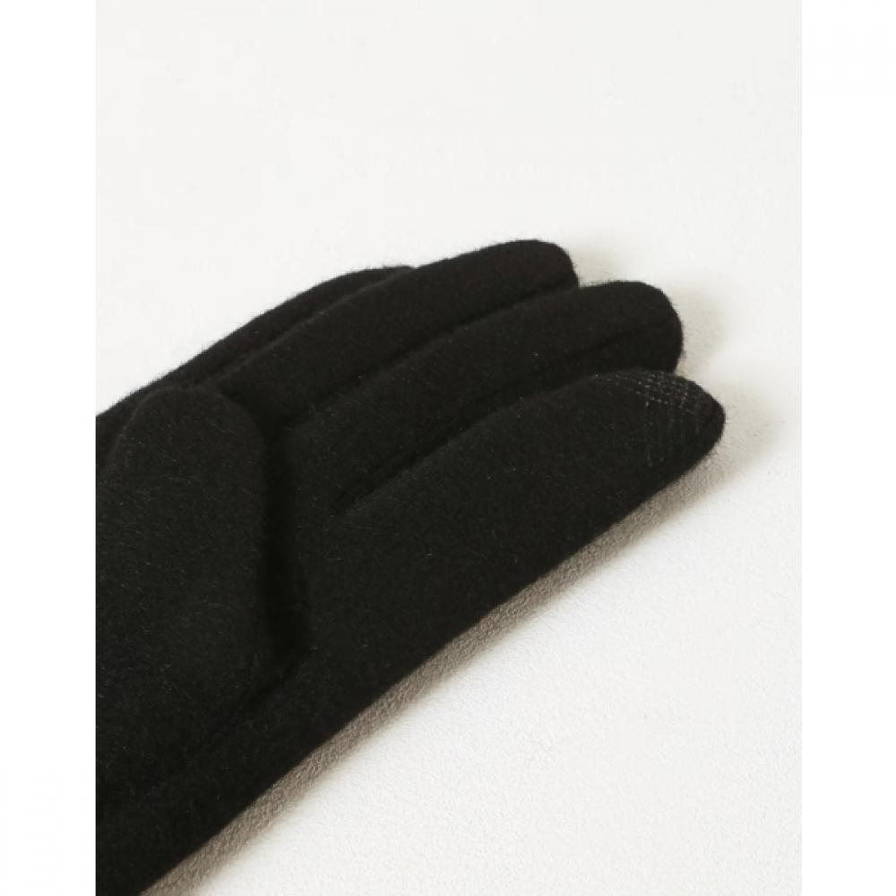 Daks Black Wool Dachshund Embroidery Smartphone Touch Gloves Dcgv5f203bk