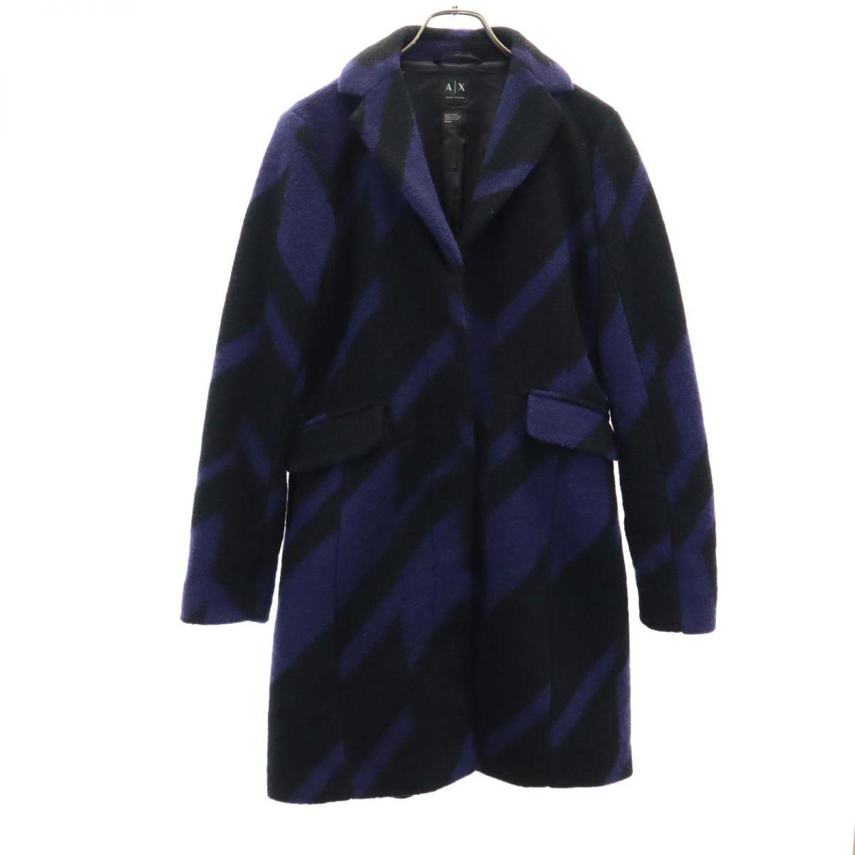 

ARMANI EXCHANGE wool blend Chester coat M Black Women Used