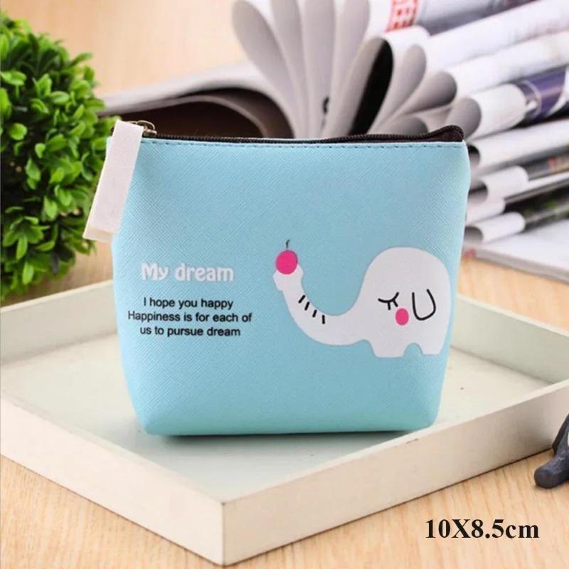 Cartoon Katze PU Leder Münztasche Reiner Reißverschluss Cartoon Süße Katze Münztasche Schlüsseltasche Geldtasche Damen Herren Geldbörse Kleine Brieftasche Kind