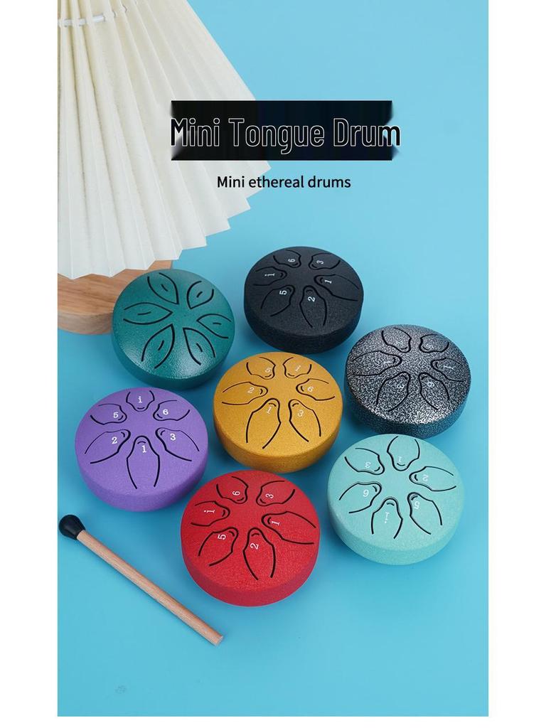 Mini 3-Inch Steel Tongue Drum for Beginners - Children's Percussion Instrument