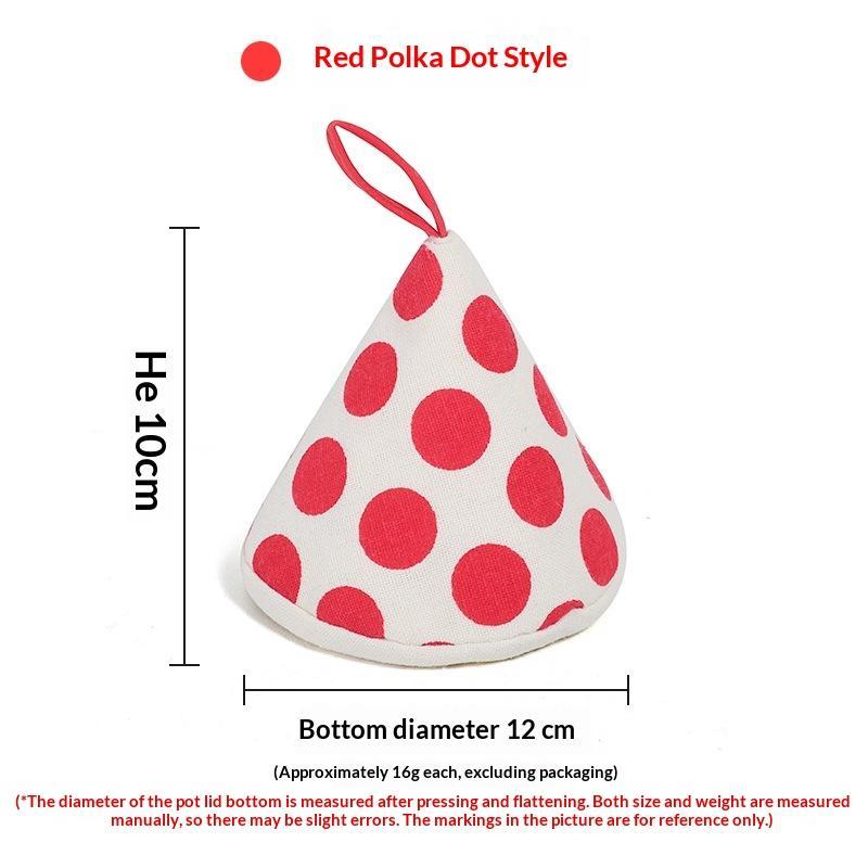 Cotton Linen Polka Dot Triangular Pot Handle Holders Heat Insulation Hanging Loop Perfect For Kitchen Cooking Baking