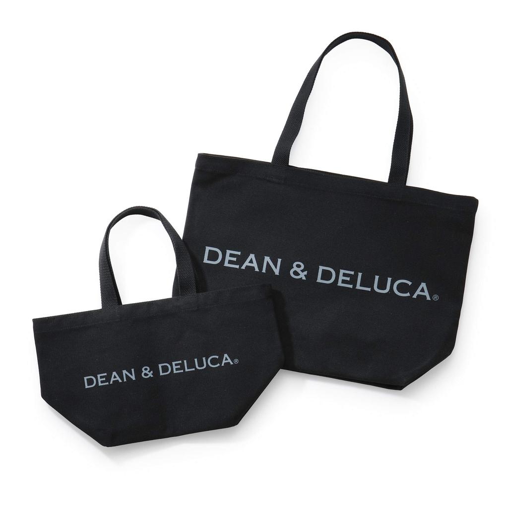Dean Deluca Large Tote and Solid Eco 45 x 13 x 32 cm & Bag, Black, Women's Men's, Color, Practical, Foldable, Bag,