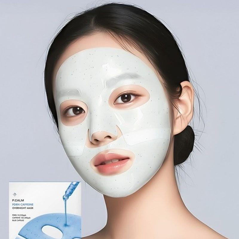 PCALM PDRN Caffeine Overnight Mask 1 Box (4 Pieces)